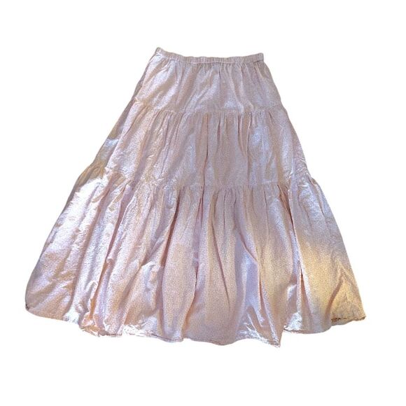 Anthropologie x Frye Elspeth Pink Floral Full Tiered Button Front Maxi Skirt XL - Picture 10 of 15